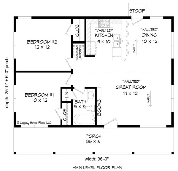 House Blueprint - Ranch Floor Plan - Main Floor Plan #932-747
