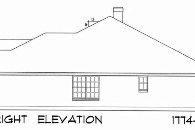 Home Plan - Exterior - Other Elevation 1 for European House Plan #40-187 - 4 bed, 2 bath