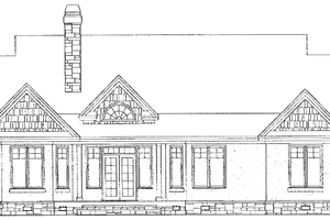 Exterior - Rear Elevation for Craftsman House Plan #929-468 - 3 bed, 2 bath