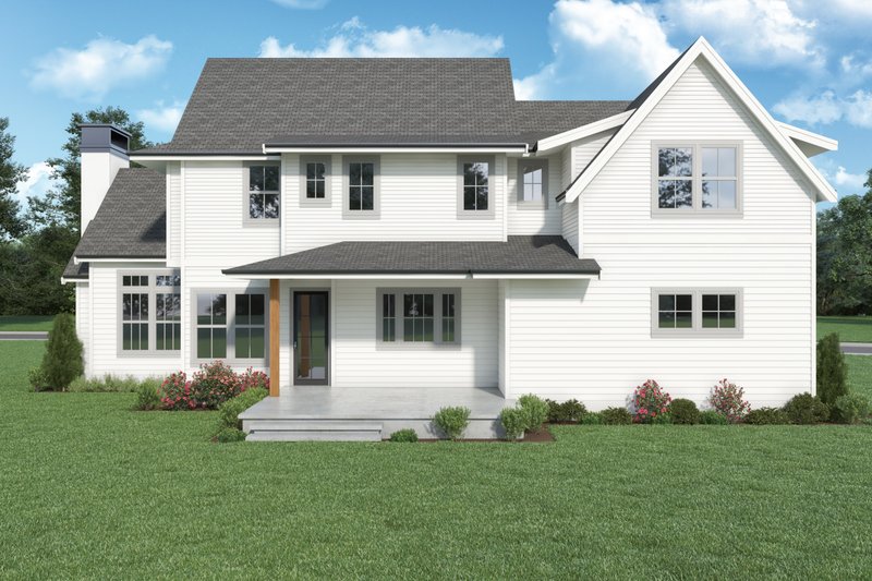 House Plan Design - Exterior - Rear Elevation for European House Plan #1070-142 - 3 bed, 3 bath