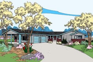 Ranch Exterior - Front Elevation Plan #60-509