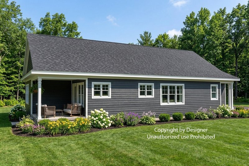 House Blueprint - Exterior - Rear Elevation 2 for Farmhouse House Plan #51-1546 - 2 bed, 2 bath