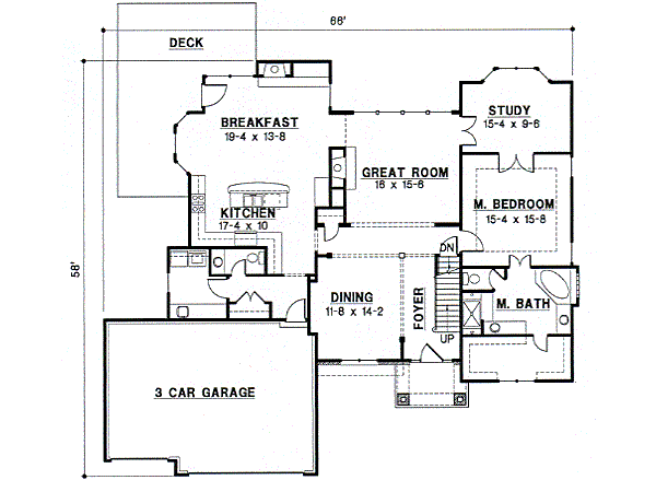 Traditional Floor Plan - Main Floor Plan #67-434