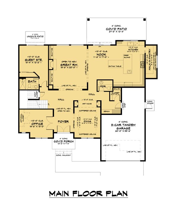 House Blueprint - Farmhouse Floor Plan - Main Floor Plan #1066-213