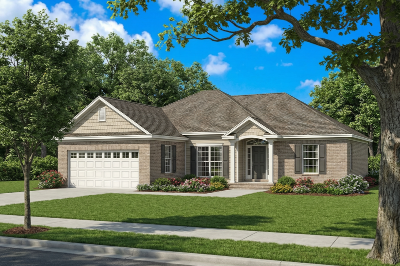 Architectural House Design - Exterior - Front Elevation 3 for Traditional House Plan #17-1143 - 3 bed, 2 bath