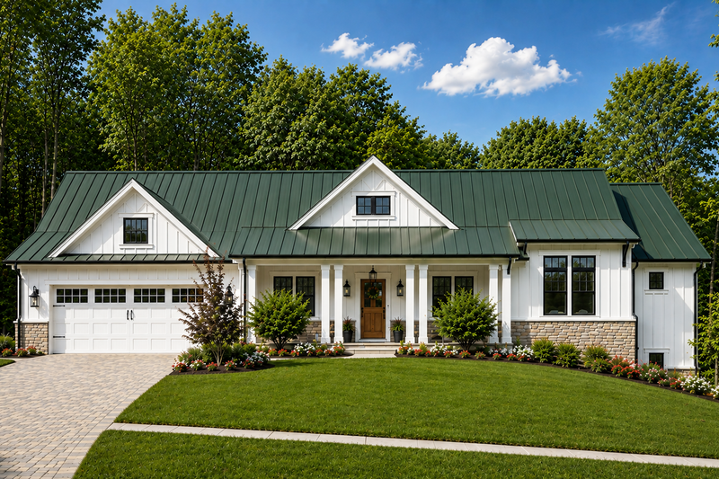 Architectural House Design - Exterior - Front Elevation 4 for Farmhouse House Plan #928-438 - 2 bed, 2.5 bath