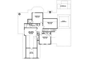 Floor Plan - Upper Floor for European House Plan #81-608 - 4 bed, 3.5 bath