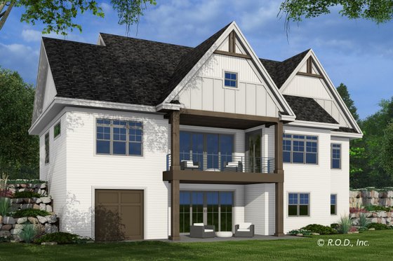 Exterior - Rear Elevation 2 for Farmhouse House Plan #51-1248 - 4 bed, 3 bath