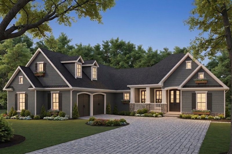 Architectural House Design - Exterior - Front Elevation 2 for Craftsman House Plan #21-662 - 4 bed, 3 bath