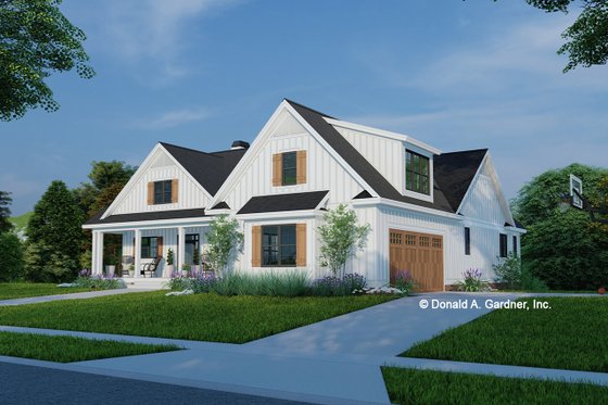 Exterior - Front Elevation 4 for Farmhouse House Plan #929-1184 - 5 bed, 3.5 bath