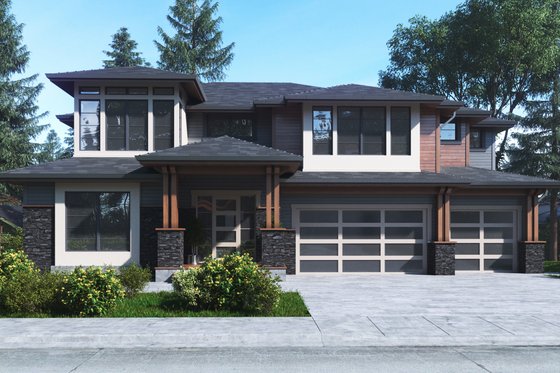 Exterior - Front Elevation 3 for Contemporary House Plan #1066-63 - 5 bed, 4.5 bath