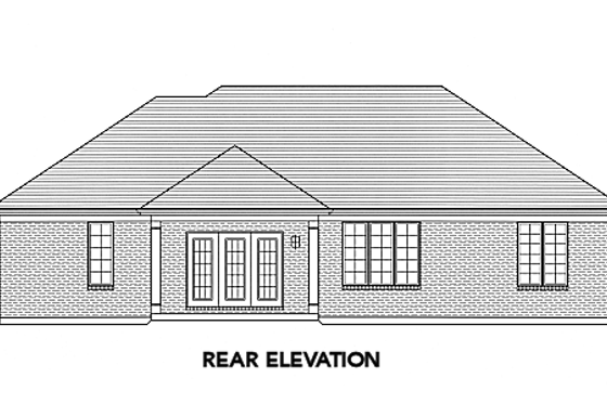 Exterior - Rear Elevation for Traditional House Plan #46-463 - 3 bed, 2 bath