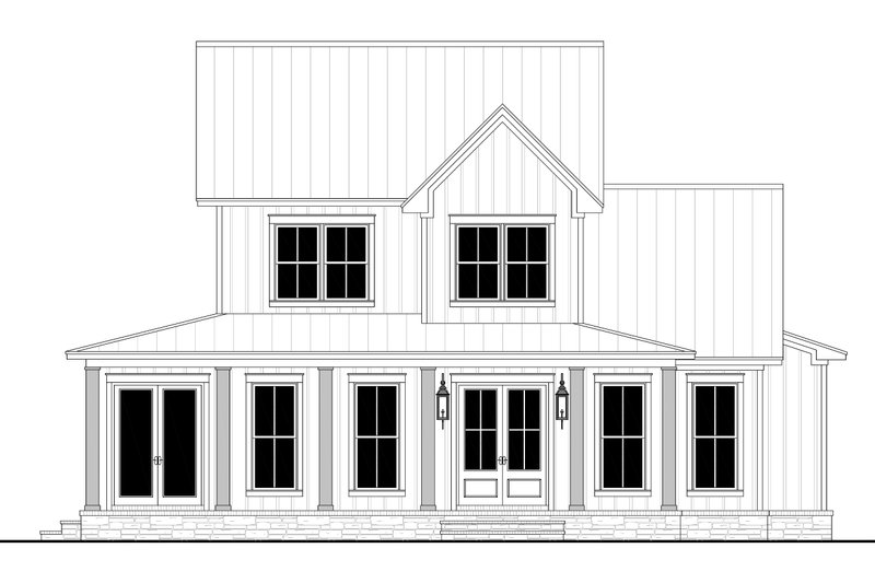 House Blueprint - Exterior - Front Elevation 4 for Farmhouse House Plan #430-280 - 4 bed, 3 bath