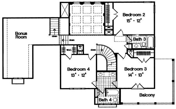Architectural House Design - European Floor Plan - Upper Floor Plan #417-393
