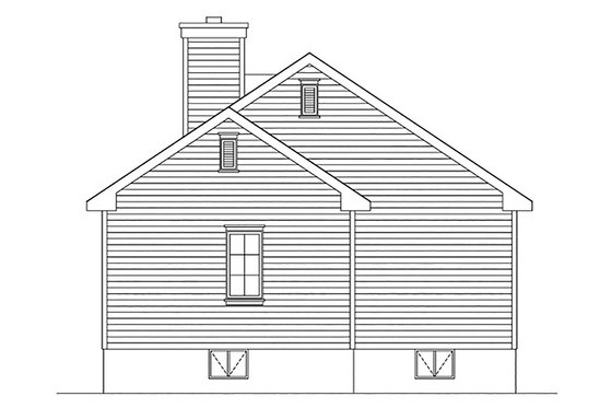 Exterior - Rear Elevation for Ranch House Plan #22-615 - 3 bed, 2 bath