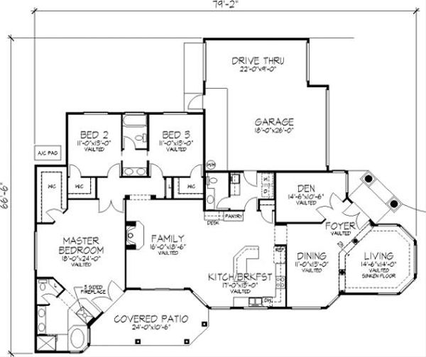 Mediterranean Floor Plan - Main Floor Plan #320-148