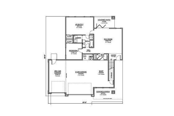 Floor Plan - Main Floor for Contemporary House Plan #1073-38 - 3 bed, 2.5 bath