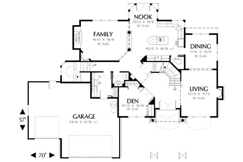 Architectural House Design - Floor Plan - Main Floor for Mediterranean House Plan #48-182 - 6 bed, 3.5 bath