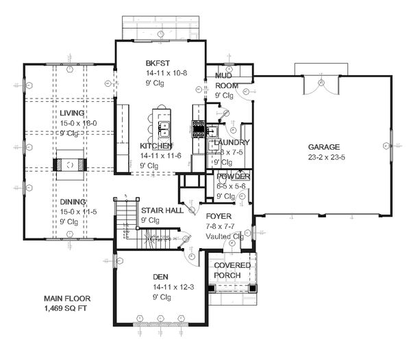 Traditional Floor Plan - Main Floor Plan #901-18