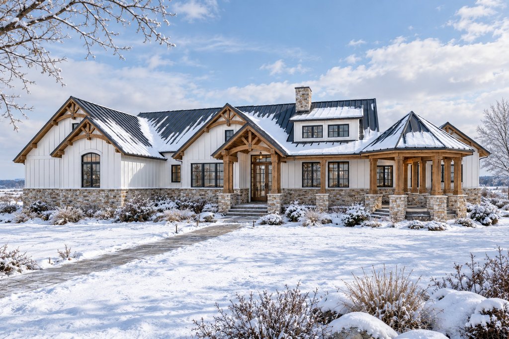 Exterior - Front Elevation 5 for Country House Plan #80-231 - 4 bed, 2.5 bath