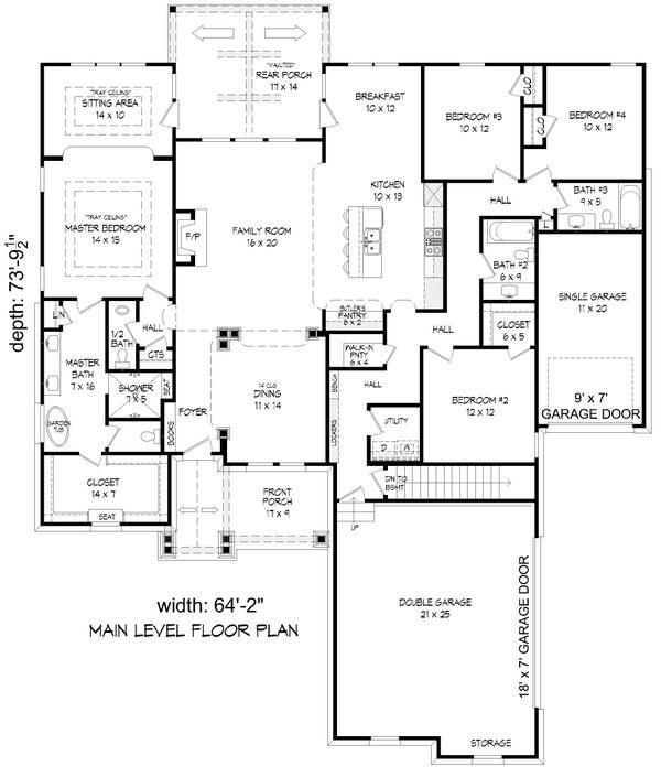 Architectural House Design - Country Floor Plan - Main Floor Plan #932-382