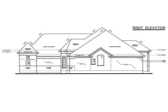 Exterior - Other Elevation 1 for European House Plan #20-981 - 4 bed, 3 bath