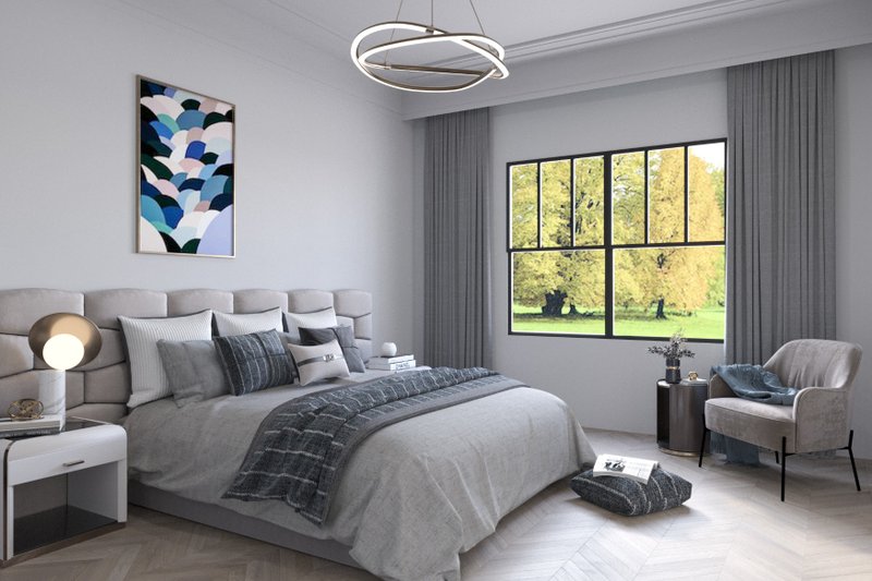 Dream House Plan - Interior - Master Bedroom for Farmhouse House Plan #54-407 - 5 bed, 4 bath