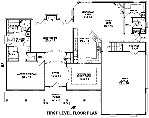 Southern Floor Plan - Main Floor Plan #81-1098
