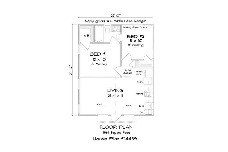 Dream House Plan - Floor Plan - Main Floor 1 for Cottage House Plan #513-2232 - 2 bed, 1 bath
