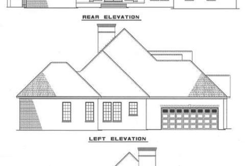 Dream House Plan - Exterior - Rear Elevation for European House Plan #17-124 - 3 bed, 2.5 bath