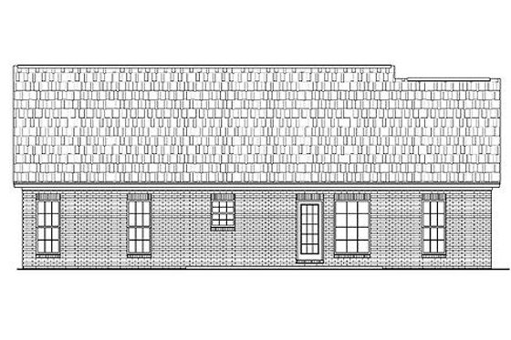 Exterior - Rear Elevation for Ranch House Plan #430-10 - 3 bed, 2 bath