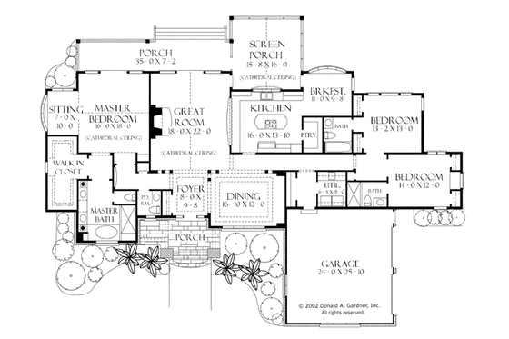 Floor Plan - Main Floor for Craftsman House Plan #929-928 - 3 bed, 3.5 bath