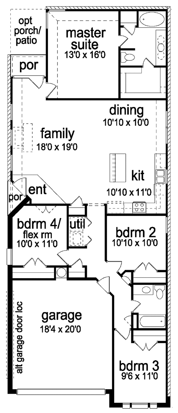 House Design - Ranch Floor Plan - Main Floor Plan #84-682