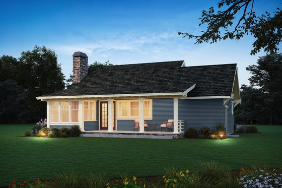 Exterior - Rear Elevation for Cottage House Plan #48-1150 - 2 bed, 2 bath
