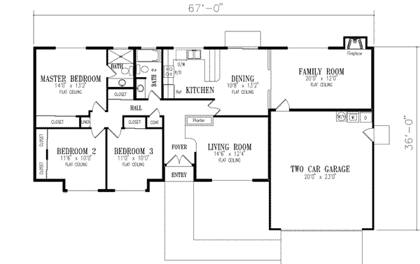 Ranch Floor Plan - Main Floor Plan #1-274