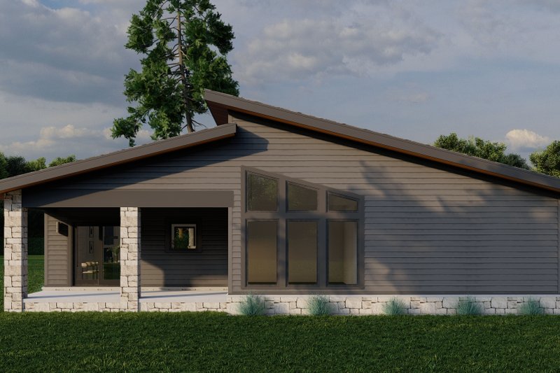 House Blueprint - Exterior - Rear Elevation for Farmhouse House Plan #923-442 - 3 bed, 2 bath