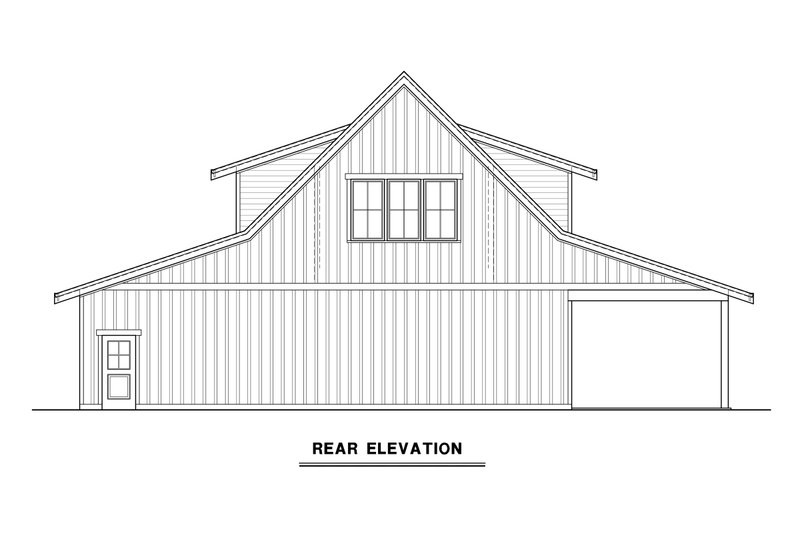 House Plan Design - Exterior - Rear Elevation for Farmhouse House Plan #1070-198 - 1 bed, 1 bath