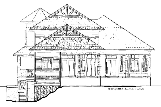 Exterior - Rear Elevation for Victorian House Plan #930-166 - 4 bed, 3.5 bath