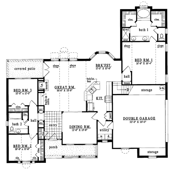House Design - Country Floor Plan - Main Floor Plan #42-431