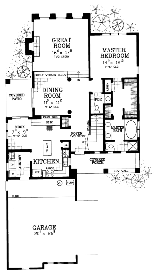 House Plan Design - Mediterranean Floor Plan - Main Floor Plan #72-1118