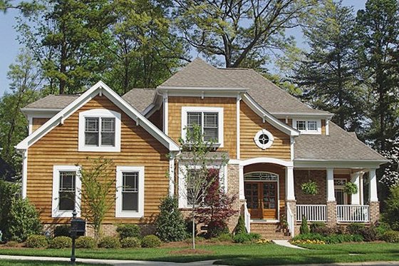 Exterior - Front Elevation for Craftsman House Plan #453-14 - 4 bed, 4.5 bath