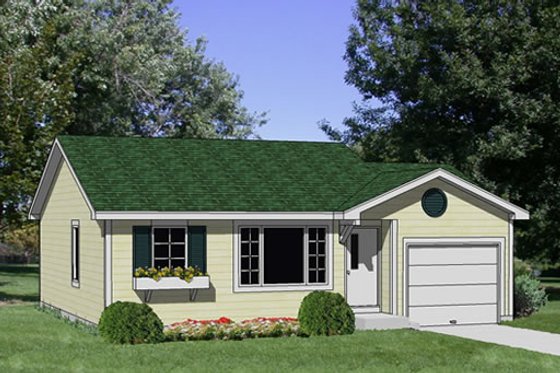 Exterior - Front Elevation for Cottage House Plan #116-208 - 2 bed, 1 bath