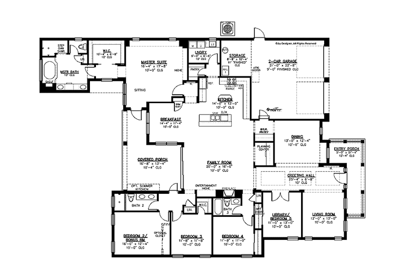 House Blueprint - Floor Plan - Main Floor for Victorian House Plan #1019-11 - 5 bed, 3 bath