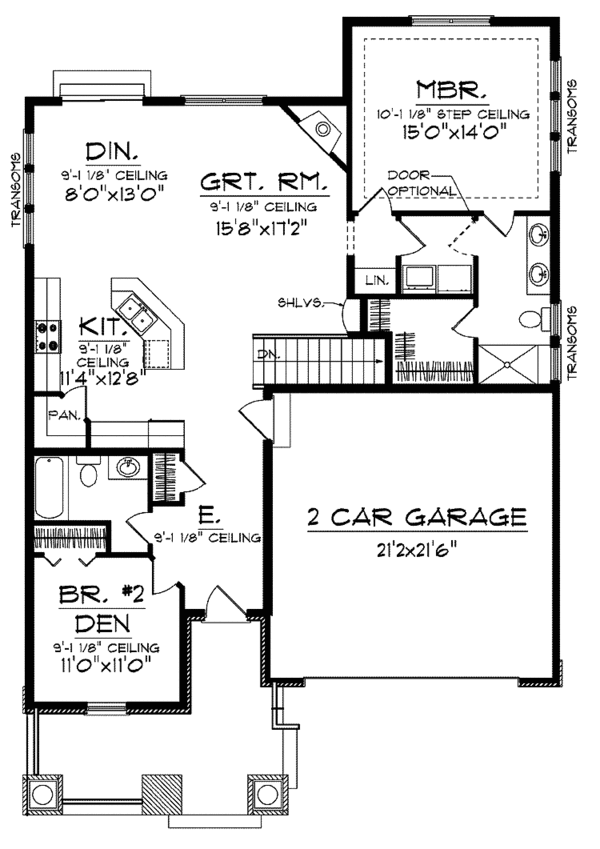 House Plan Design - Ranch Floor Plan - Main Floor Plan #70-1403