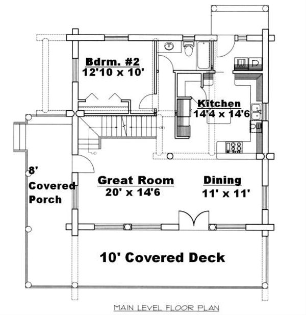 Dream House Plan - Log Floor Plan - Main Floor Plan #117-556