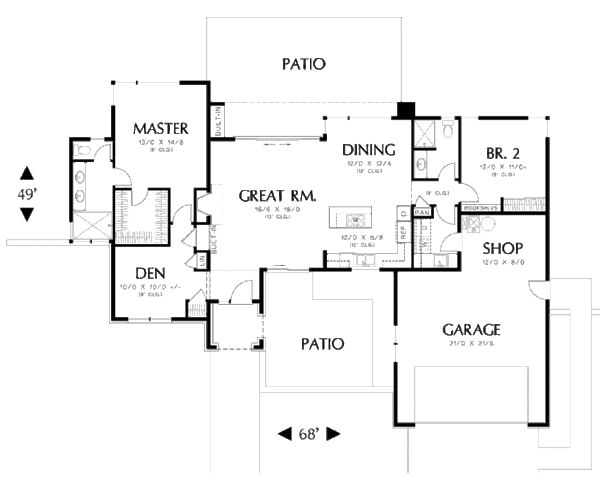 Dream House Plan - Traditional Floor Plan - Main Floor Plan #48-506