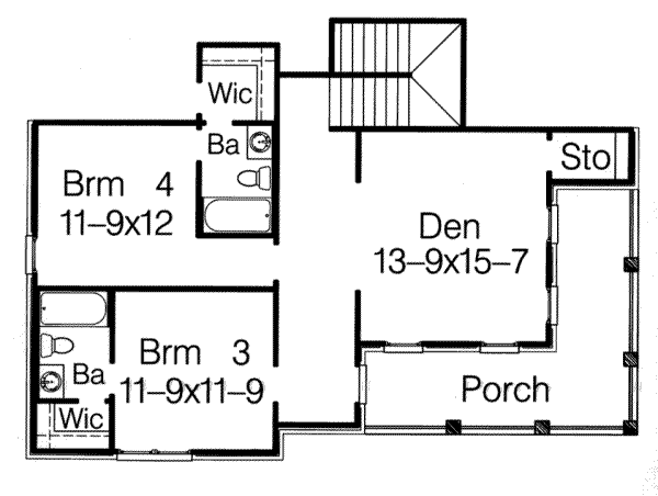 House Blueprint - Southern Floor Plan - Upper Floor Plan #15-270