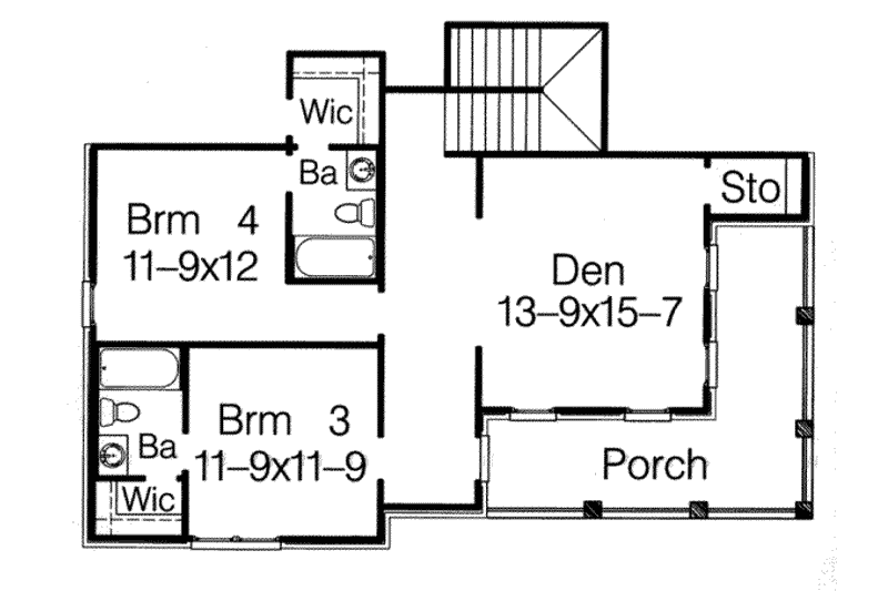 Dream House Plan - Floor Plan - Upper Floor for Southern House Plan #15-270 - 4 bed, 4 bath