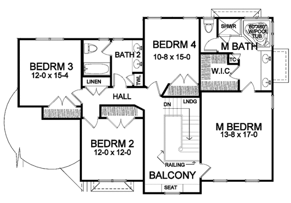 Architectural House Design - Traditional Floor Plan - Upper Floor Plan #328-440