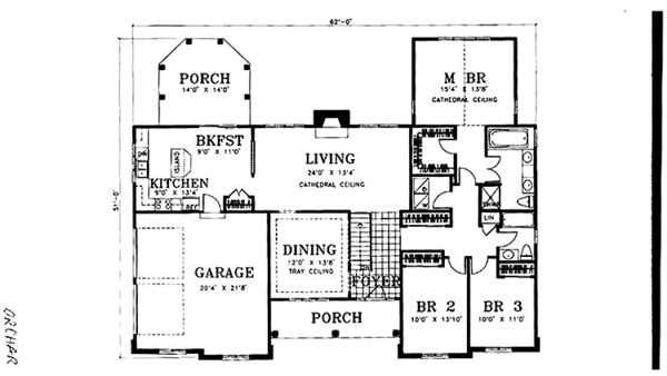 House Plan Design - European Floor Plan - Main Floor Plan #1029-44